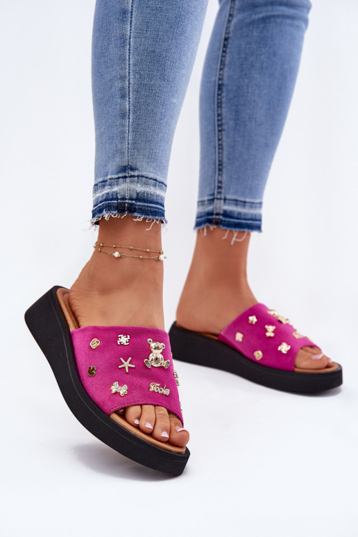 naiste seemisnahksed sussid Z Przypinkami Vinceza 66741 tumeroosad värvi