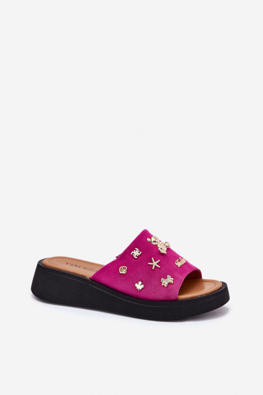 naiste seemisnahksed sussid Z Przypinkami Vinceza 66741 tumeroosad värvi