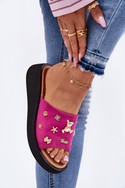 naiste seemisnahksed sussid Z Przypinkami Vinceza 66741 tumeroosad värvi