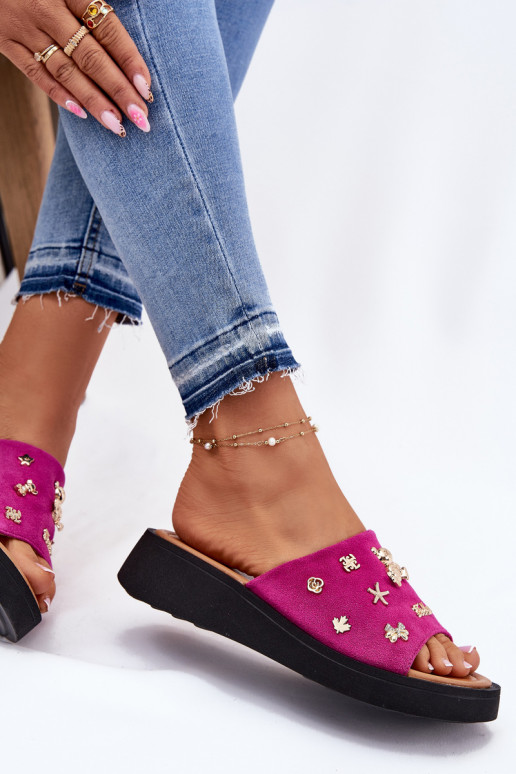 naiste seemisnahksed sussid Z Przypinkami Vinceza 66741 tumeroosad värvi