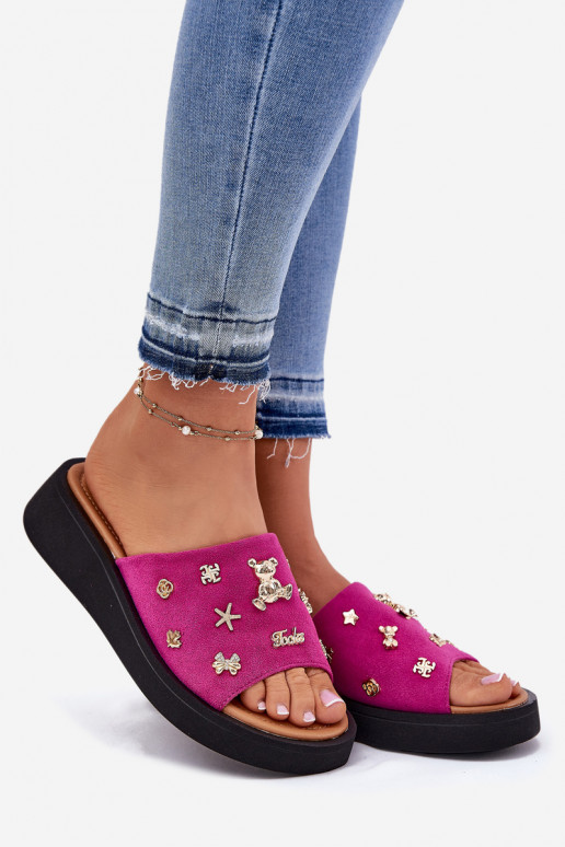 naiste seemisnahksed sussid Z Przypinkami Vinceza 66741 tumeroosad värvi