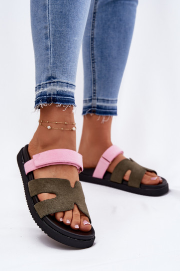 naiste plätud Z su limpančiais užsegimaisem Vinceza 17401 roheline-Tumeroosad värvi