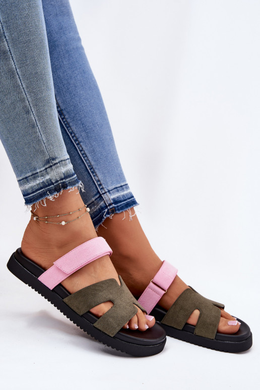 naiste plätud Z su limpančiais užsegimaisem Vinceza 17401 roheline-Tumeroosad värvi