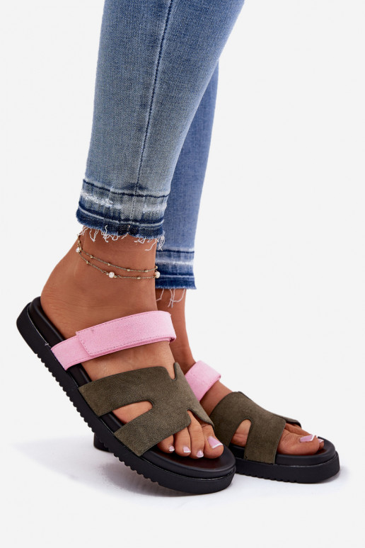 naiste plätud Z su limpančiais užsegimaisem Vinceza 17401 roheline-Tumeroosad värvi