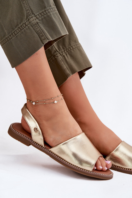 Pealistesandaalid laiade nööridega Eko Pealhk Kuldset värvi Dereka