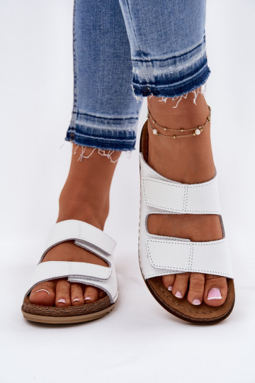 Plätud naturaalsest nahast Pealiste omad Inblu AA0005GU valget värvi 2