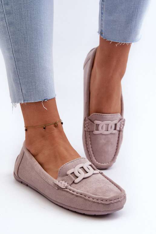 Pealiste omad Moekad Seemisnahast mokassiinid Violetne värv Rabell