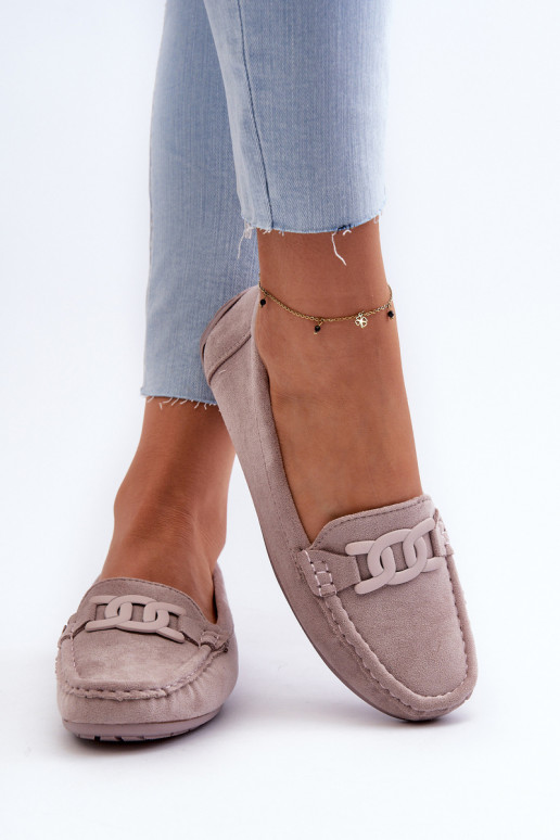 Pealiste omad Moekad Seemisnahast mokassiinid Violetne värv Rabell