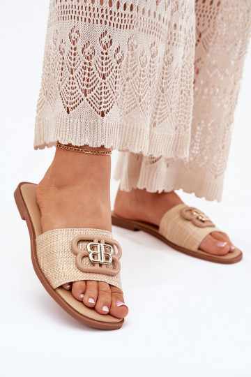 sileda tallaga naiste plätud Koos Ornate Detalem beeži värvi Nenitta