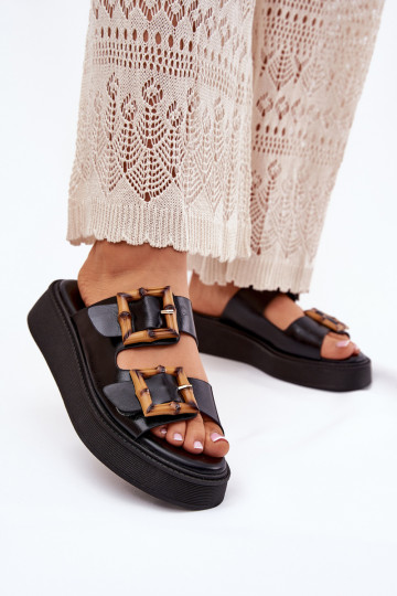 Eko Plätud naturaalsest nahast Pealiste omad platvormiga neetide ja pandlaga msuud Xanivia 2