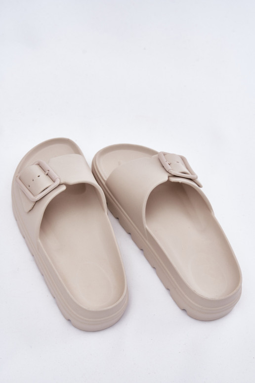 naiste plätud Kerged rannaplätud platvormiga neetide ja pandlaga beeži värvi Viasara