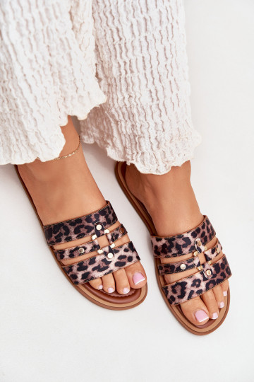 sileda tallaga naiste plätud Ze Kuldset värvim Detalem leopardimustriga Noroti