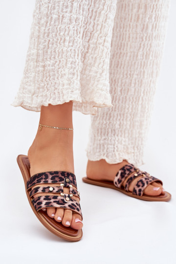 sileda tallaga naiste plätud Ze Kuldset värvim Detalem leopardimustriga Noroti 2