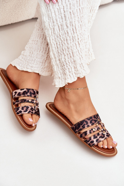 sileda tallaga naiste plätud Ze Kuldset värvim Detalem leopardimustriga Noroti