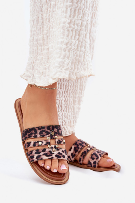 sileda tallaga naiste plätud Ze Kuldset värvim Detalem leopardimustriga Noroti