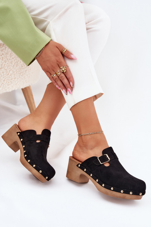 Sussid Puukingad Pealiste omad kõrge jämeda kontsaga neetide ja pandlaga msuud Veldexina Sussid Puukingad Pealiste omad kõrge jämeda kontsaga neetide ja pandlaga msuud Veldexina