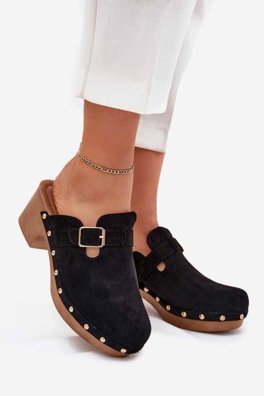 Sussid Puukingad Pealiste omad kõrge jämeda kontsaga neetide ja pandlaga msuud Veldexina Sussid Puukingad Pealiste omad kõrge jämeda kontsaga neetide ja pandlaga msuud Veldexina