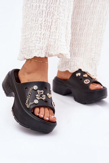 Kerged rannaplätud naiste plätud platvormiga Ze Kuldset värvimi Przypinkami msuud Ivoriel