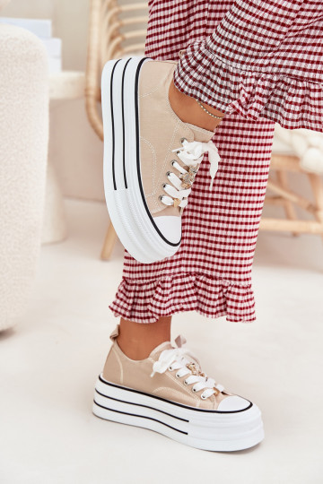 naiste saapad platvormiga Ze Kuldset värvimi Przypinkami beeži värvi Fiorina 2