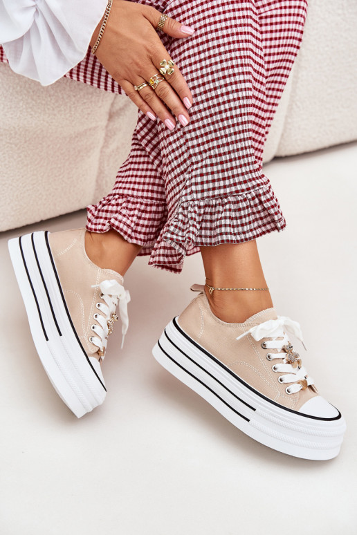 naiste saapad platvormiga Ze Kuldset värvimi Przypinkami beeži värvi Fiorina naiste saapad platvormiga Ze Kuldset värvimi Przypinkami beeži värvi Fiorina