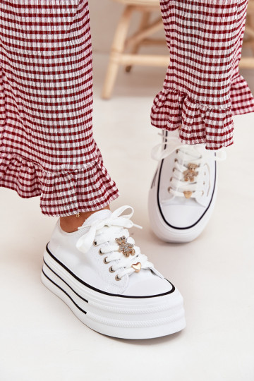 naiste saapad platvormiga Ze Kuldset värvimi Przypinkami valget värvi Fiorina