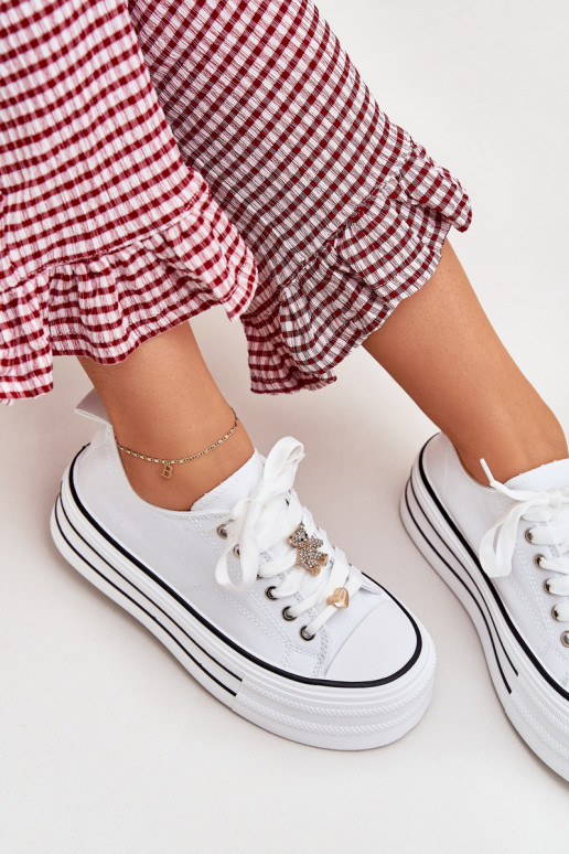 naiste saapad platvormiga Ze Kuldset värvimi Przypinkami valget värvi Fiorina