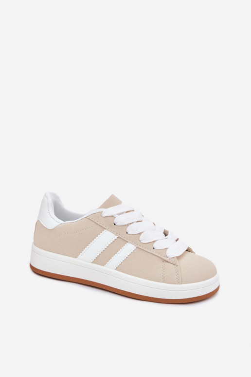 spordijalatsid Sneakers tüüpi jalanõud Pealiste omad eko-nahast beeži värvi Ravina spordijalatsid Sneakers tüüpi jalanõud Pealiste omad eko-nahast beeži värvi Ravina