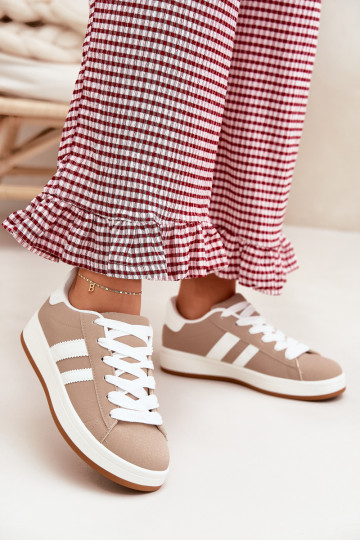 spordijalatsid Sneakers tüüpi jalanõud Pealiste omad eko-nahast beeži värvi Ravina 2