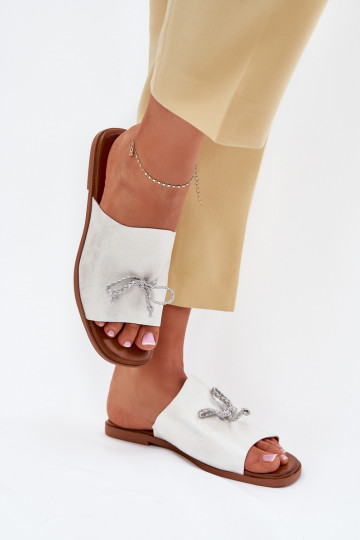 naiste plätud laiade nööridega Koos Ornate INiązaniem Hõbedat värvi Norela