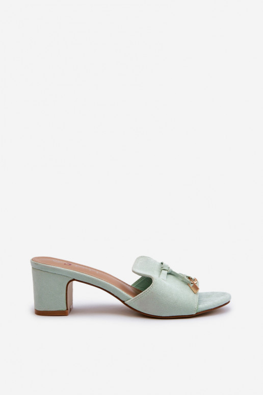 naiste plätud Z Eco Suedeu kõrge jämeda kontsaga mündiroheline Jemenna