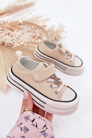 Laste vabaaja jalanõud Ze Złotą Przypinką Karu beeži värvi Solena