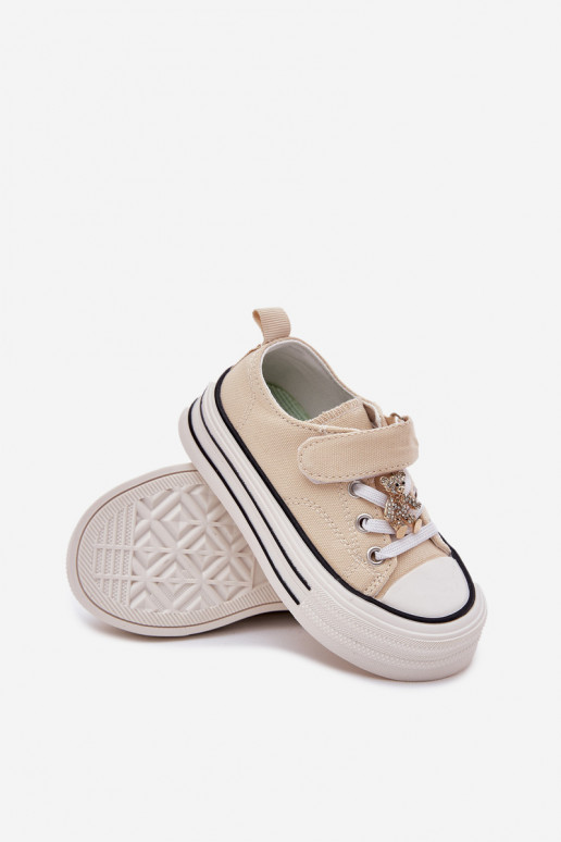 Laste vabaaja jalanõud Ze Złotą Przypinką Karu beeži värvi Solena