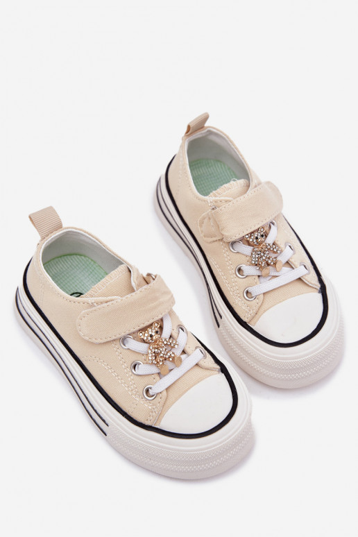 Laste vabaaja jalanõud Ze Złotą Przypinką Karu beeži värvi Solena