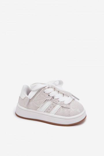 spordijalatsid Sneakers tüüpi jalanõud Laste jalanõud südametega valget värvi Mirelle 2