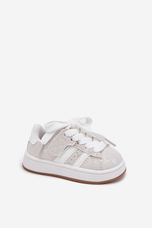 spordijalatsid Sneakers tüüpi jalanõud Laste jalanõud südametega valget värvi Mirelle