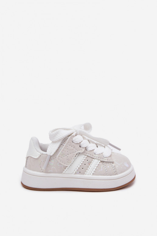 spordijalatsid Sneakers tüüpi jalanõud Laste jalanõud südametega valget värvi Mirelle