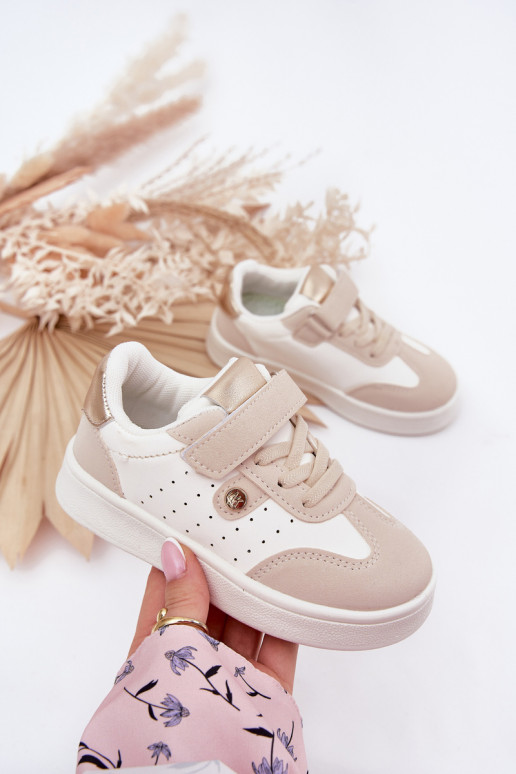 spordijalatsid Sneakers tüüpi jalanõud Laste krõpsudega kinnitatav beeži värvi Zarina