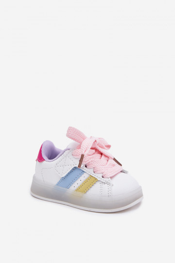 Laste spordijalatsid "Sneakers" mudel, sädelevate taldadega, valge-roosa värviga "Arielle" 2