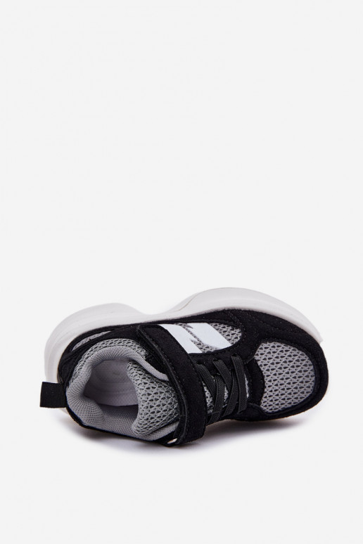 spordijalatsid Sneakers tüüpi jalanõud Laste jalanõud krõpsudega kinnitatav Must-Halli värvi Selinea