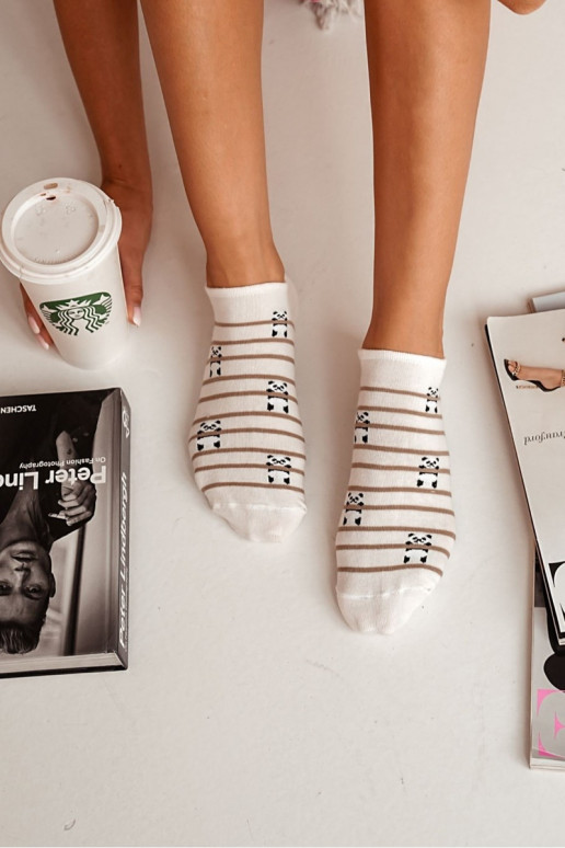 Jalasokid Pealiste omad Basisseełniane Panda Bear I Triibud Ecru Jalasokid Pealiste omad Basisseełniane Panda Bear I Triibud Ecru