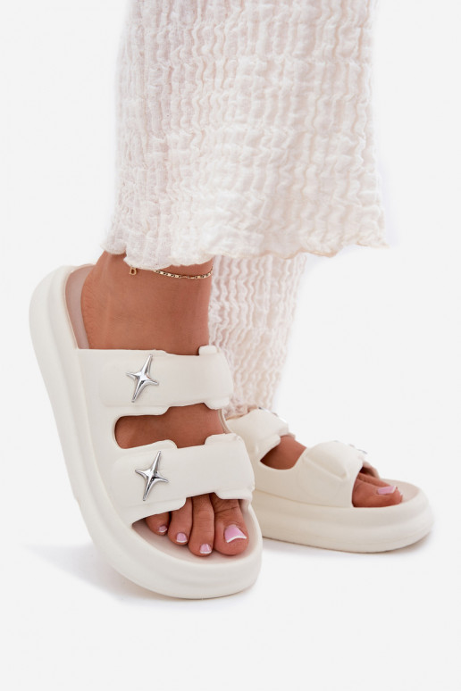 Kerged rannaplätud naiste plätud platvormiga Ecru Falosisseena Kerged rannaplätud naiste plätud platvormiga Ecru Falosisseena