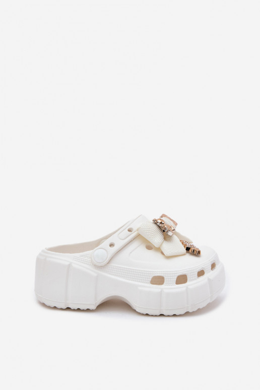 Sussid Laste jalanõud Laste Kerged rannaplätud lipsukesega I Ozdobami valget värvi Selvana Sussid Laste jalanõud Laste Kerged rannaplätud lipsukesega I Ozdobami valget värvi Selvana