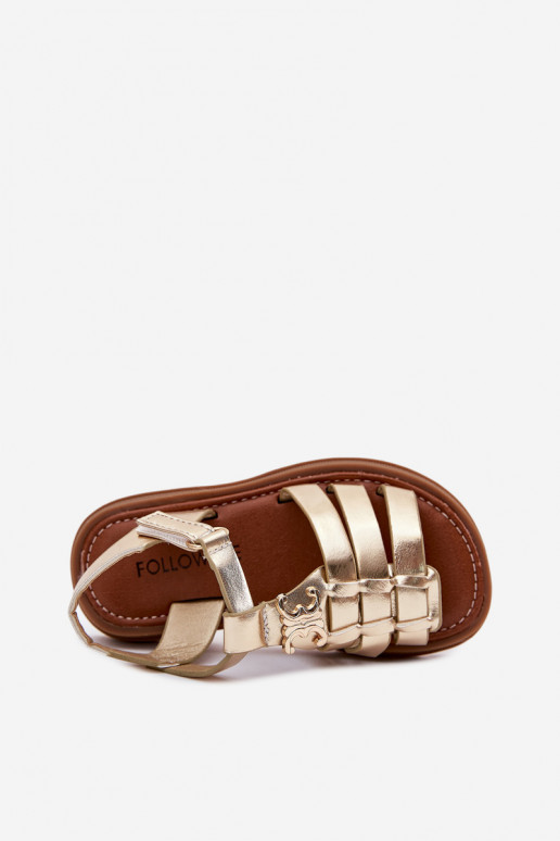 Laste sandaalid Koos Ornate Detalem Kuldset värvi Serina