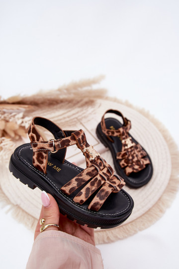 Laste sandaalid Koos Ornate Detalem leopardimustriga Serina
