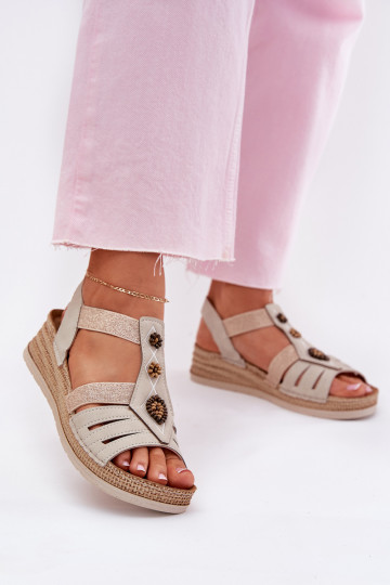 Pealistesandaalid Kiilu peal Kaunistustega Inblu RV000015 Elevandiluu värvi 2