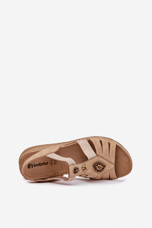 Pealistesandaalid Kiilu peal Kaunistustega Inblu RV000015 beeži värvi