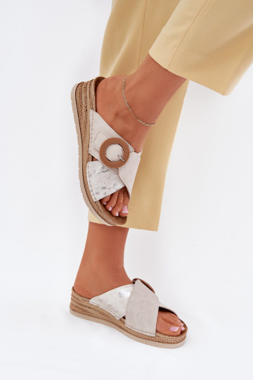 naiste plätud Kiilu peal kaunistustega neetide ja pandlaga Inblu RV000012 Elevandiluu värvi