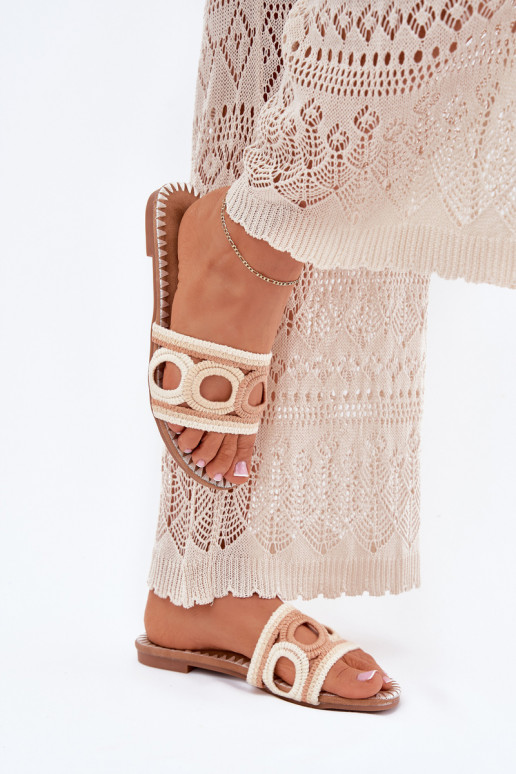 Szydełkosissee naiste plätud laiade nööridega beeži värvi Nirina