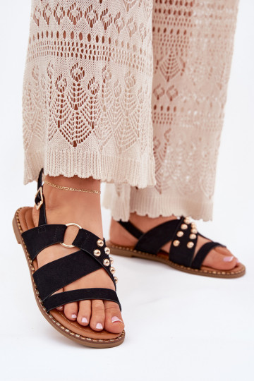 Pealistesandaalid laiade nööridega Ze Kuldset värvimi Pealastud msuud Zanira