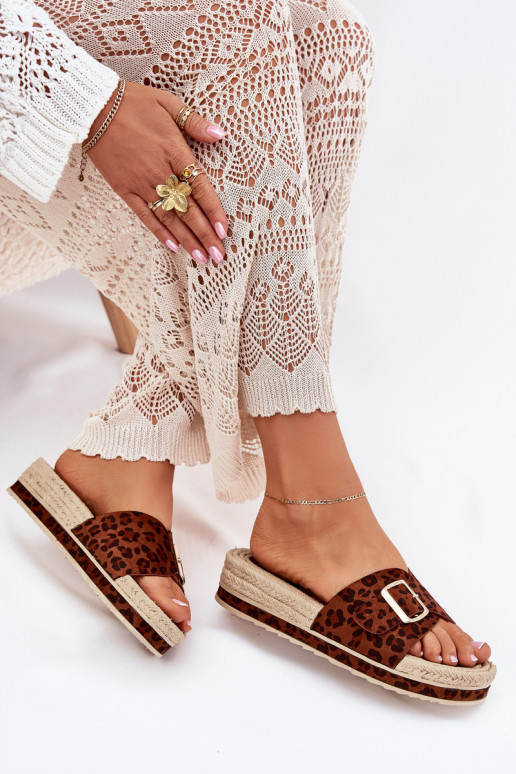 naiste plätud platvormiga Kuldse pandlaga leopardimustriga Selira naiste plätud platvormiga Kuldse pandlaga leopardimustriga Selira